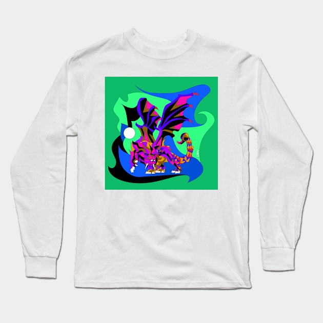 kaiju manticore ecopop monster art Long Sleeve T-Shirt by jorge_lebeau